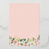 赤面フローラ幾何写真保存実在日 箔招待状 (裏面)