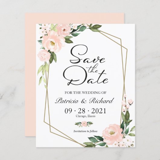 赤面フローラ幾何学予算日付の保存 (正面/裏面)