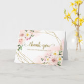赤面フローラ幾何学的ブライダルシャワーありがとう カード (黄色い花)