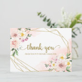 赤面フローラ幾何学的ブライダルシャワーありがとう シーズンカード (スタンド正面)