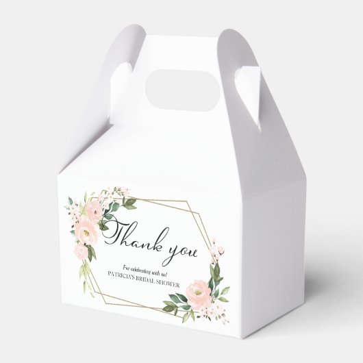 赤面フローラ幾何学的ブライダルシャワーありがとう フェイバーボックス (正面サイド)