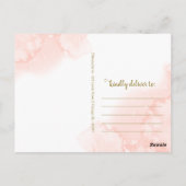 赤面フローラ幾何学的ブライダルシャワーありがとう ポストカード (裏面)