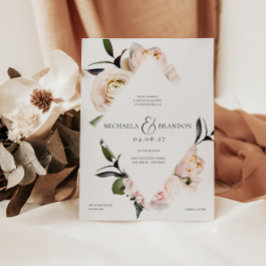 赤面フローラ幾何学的ブライダルシャワー招待 –  招待状