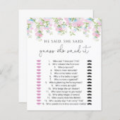 赤面フローラ彼は彼女は推測ゲームカードを言った (正面/裏面)