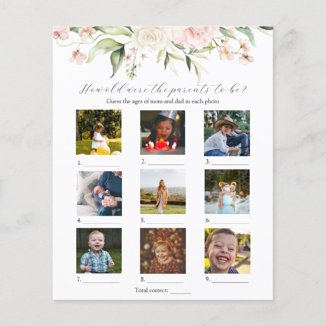 赤面フローラ彼らは赤ちゃんシャワーのゲームをいくつだった (正面)