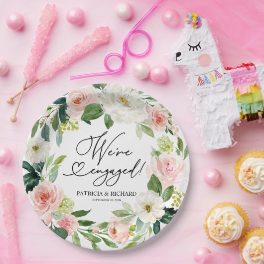 赤面フローラ我々は婚約した婚約パーティ ペーパープレート (パーティー)