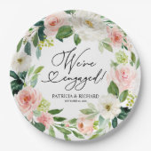 赤面フローラ我々は婚約した婚約パーティ ペーパープレート (正面)