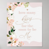 赤面フローラ数キスブライダルシャワーゲーム ポスター (正面)