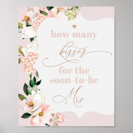 赤面フローラ数キスブライダルシャワーゲーム ポスター (正面)