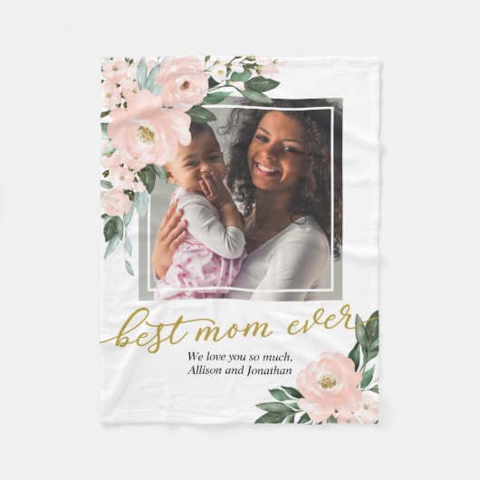 赤面フローラ最高の写真母なる母の日 フリースブランケット (正面)