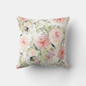 赤面フローラ植物水彩 クッション (裏面)