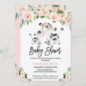 赤面フローラ牛及び子牛ベビーシャワー招待状 招待状 (正面/裏面)