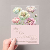 赤面フローラ牡丹アクリル招待状 アクリル招待状 (インサイチュ (ポータブル))
