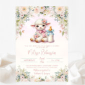 赤面フローラ生まれたばかりのラムベビーシャワー 招待状