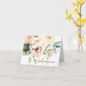 赤面フローラ私の結婚式の日に私の花女に カード (黄色い花)