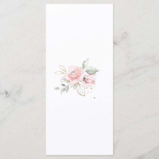 赤面フローラ結婚のメニューカード メニュー (裏面)