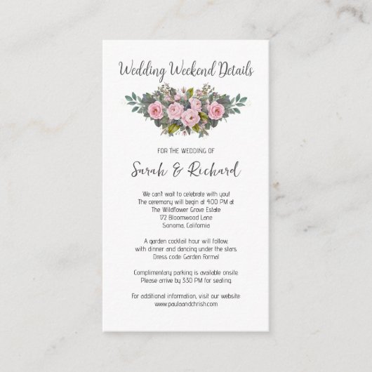 赤面フローラ結婚の週末詳細 エンクロージャーカード (正面)