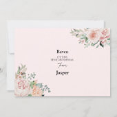 赤面フローラ結婚ピンクのグロムスマン提案カード 招待状 (裏面)