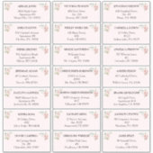 赤面フローラ結婚ピンクのゲスト住所 シール (正面)