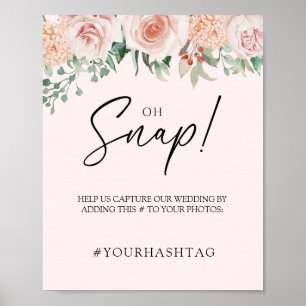 赤面フローラ結婚ピンクのOh Snapポスター ポスター