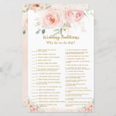 赤面フローラ結婚ブライダルシャワーの伝統ゲーム (正面/裏面)