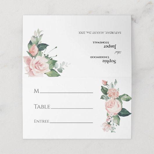 赤面フローラ結婚ホワイト座席表 プレイスカード (外部開封)