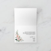 赤面フローラ結婚ホワイト折り畳みサンキューカード サンキューカード (内部)
