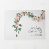 赤面フローラ結婚ユーカリすべて 三つ折り招待状 (カバー)