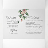 赤面フローラ結婚ユーカリすべて 三つ折り招待状 (内部中)