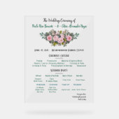 赤面フローラ結婚式 プログラム アクリルサイン (正面)