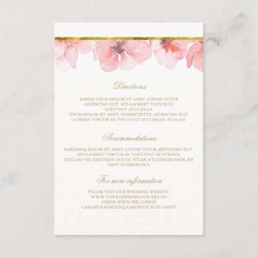 赤面フローラ結婚金ゴールドの詳細 – 情報 エンクロージャーカード (正面)