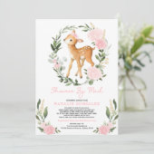 赤面フローラ緑化ベビー鹿シャワーバイメール 招待状 (スタンド正面)