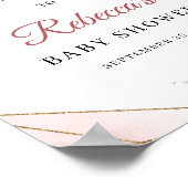 赤面フローラ緑化金ゴールドベビーシャワー歓迎 ポスター (角)