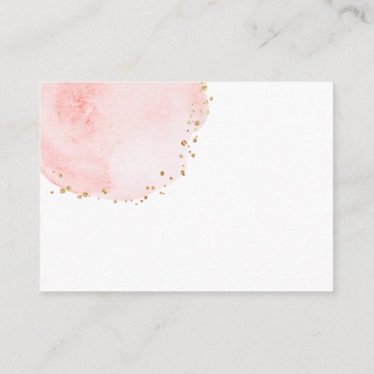 赤面フローラ花びらブックリクエスト赤ちゃんシャワー エンクロージャーカード (裏面)