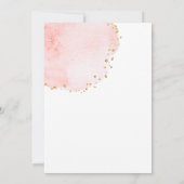 赤面フローラ花びら金ゴールドグリッタードットベビーシャワー 招待状 (裏面)