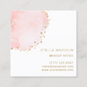 赤面フローラ花金ゴールドグリッタードット スクエア名刺 (裏面)