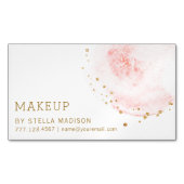 赤面フローラ花金ゴールドグリッタードット マグネット名刺 (正面)