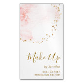 赤面フローラ花金ゴールドグリッタードット マグネット名刺 (正面縦)