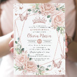 赤面フローラ蝶バラ金ゴールドキンセアニラ 招待状<br><div class="desc">この赤面エレガントピンクのフローラキンセアニラ/甘い16誕生日の招待カードを簡単かつ迅速にパーソナライズ。単にクリックデザインツールを使用して編集ボタンをクリックして、文字の編集、フォントおよびフォントの色の変更。柔らかい水色の赤面ピンクのバラ、バラ金ゴールド蝶とバラ金ゴールド王冠を特徴とする。キンセアニェラ、sweet sixteen、18歳の誕生日、デバタンボールや多くの大事な行事に最適！ストアで使用可能な一致アイテム。ハサマーセット素晴らし書類</div>