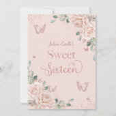 赤面フローラ蝶バラ金ゴールドSweet sixteen 招待状 (裏面)