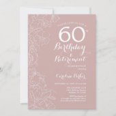 赤面フローラ誕生日および退職パーティー 招待状 (正面)