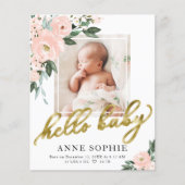 赤面フローラ誕生発表サンキューカード (正面)