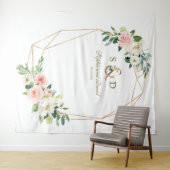 赤面フローラ金ゴールドアンパサンドモノグラムフォトブース タペストリー (インサイチュ(横))