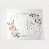 赤面フローラ金ゴールドアンパサンドモノグラムフォトブース タペストリー (正面(横))