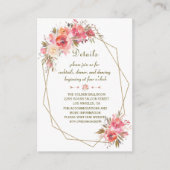 赤面フローラ金ゴールドグリッターフレーム結婚の詳細 エンクロージャーカード (正面)