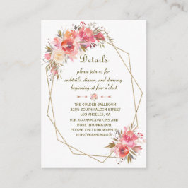 赤面フローラ金ゴールドグリッターフレーム結婚の詳細 エンクロージャーカード