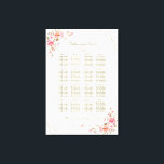 赤面フローラ金ゴールドグリッター枠座席表 キャンバスプリント<br><div class="desc">シックエレガント金ゴールドグリッターフレーム赤面フローラデザイン。金ゴールドフェイクグリッター枠、華麗な水彩の花やフォントを備えモダンている。ツールカスタマイズを使って情報を追加する。すべての文字スタイル、色、サイズは、ニーズに合わせて変更できる。一致するアイテムについては、私の金ゴールドグリッターフレーム赤面フローラコレクションにアクセスする。</div>