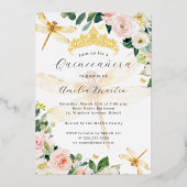 赤面フローラ金ゴールドトンフライキンセアニェラ 箔招待状 (正面)