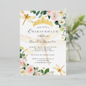 赤面フローラ金ゴールドトンフライキンセアニェラ 箔招待状 (立ち正面)