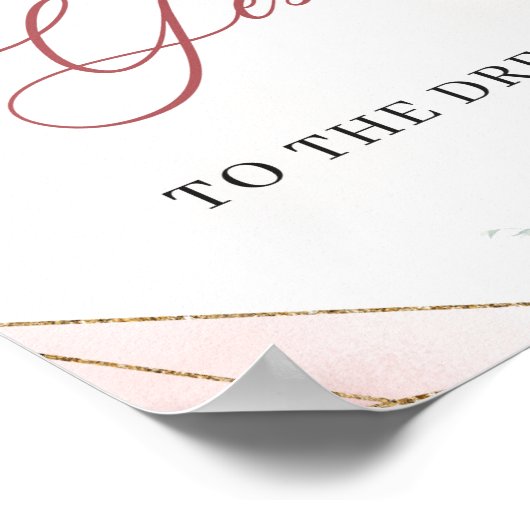 赤面フローラ金ゴールドドレスゲームサインへのYesを言う ポスター (角)